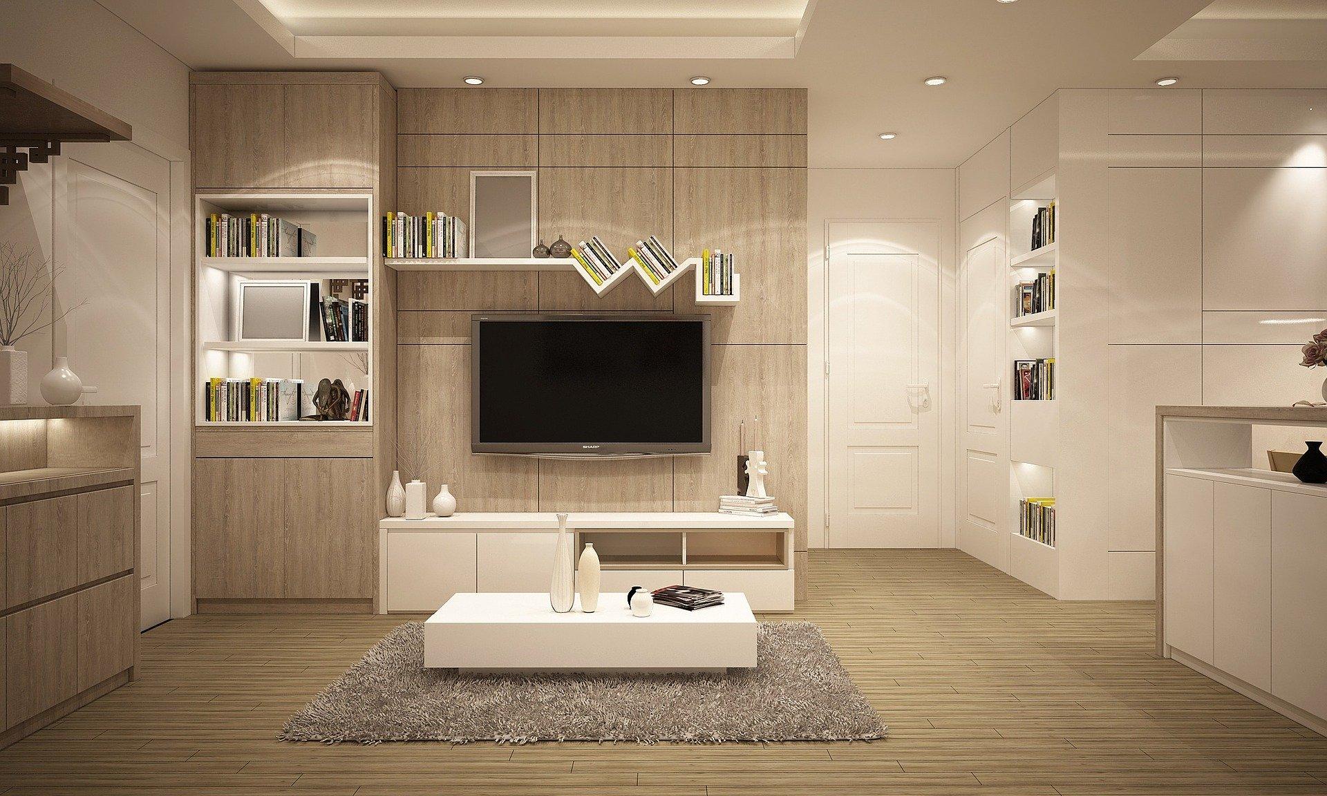 living room with tv