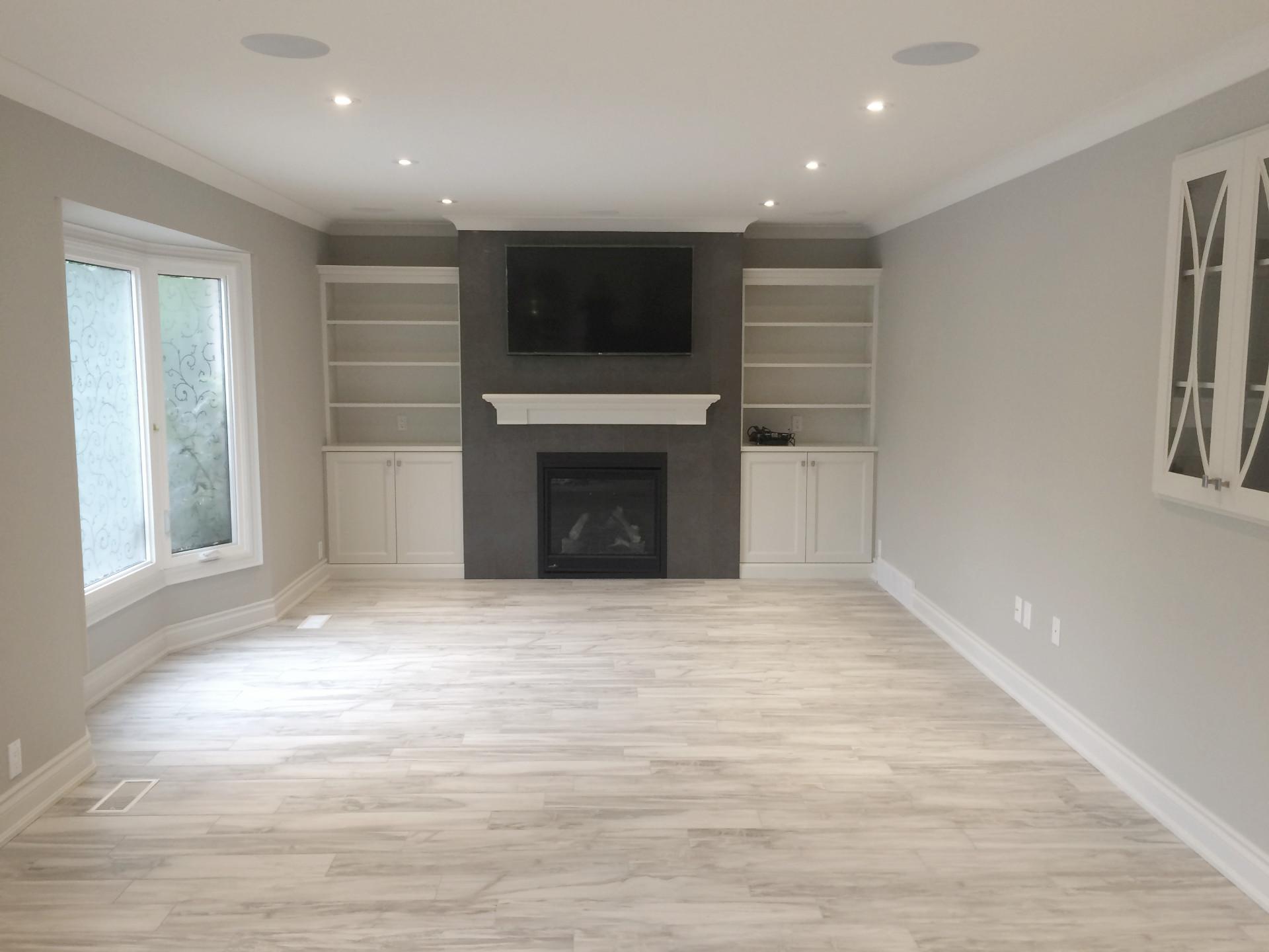 living room with fireplace